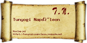 Tunyogi Napóleon névjegykártya